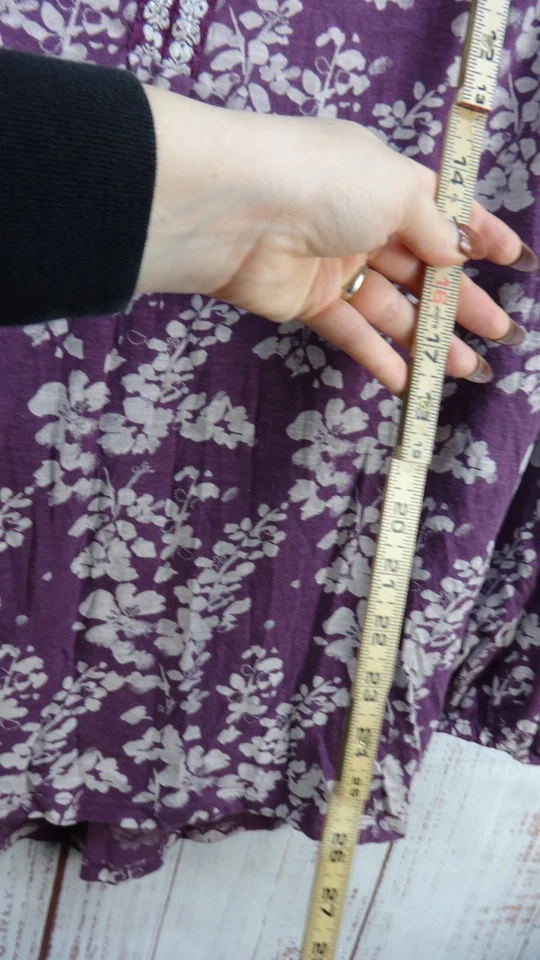 Lucky Brand Floral Blouse Womens 2X Hi-Low Long Sleeve Popover Tunic Boho - Image 4 of 4