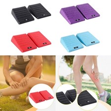 2 Pieces Squat Wedge Block Heel Lift Slant Board Gym Black Home Multifunctional