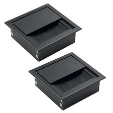 Desk Grommet Square Cable Grommet Metal Wire Hole Cover for Computer Desk Tab...