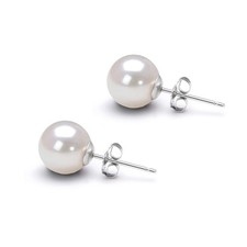 5-10mm Japanese Akoya Pearl Stud Earrings AAA Graded White Pearls Earring Studs