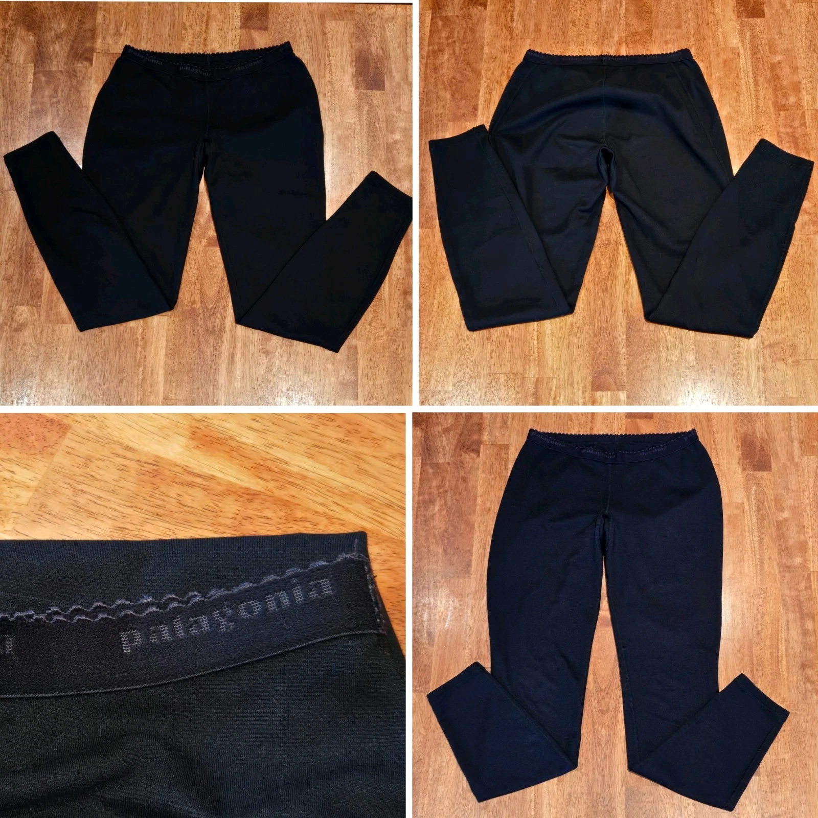 Patagonia Capilene Base Layer Pants Made In USA Women's Sz XS Extra Small Black