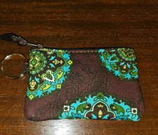 LONGABERGER Adorn Fabric Coin Purse With Keychain--NEW