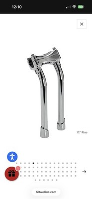 BILTWELL Murdock Risers 12'' Chrome Pull Back