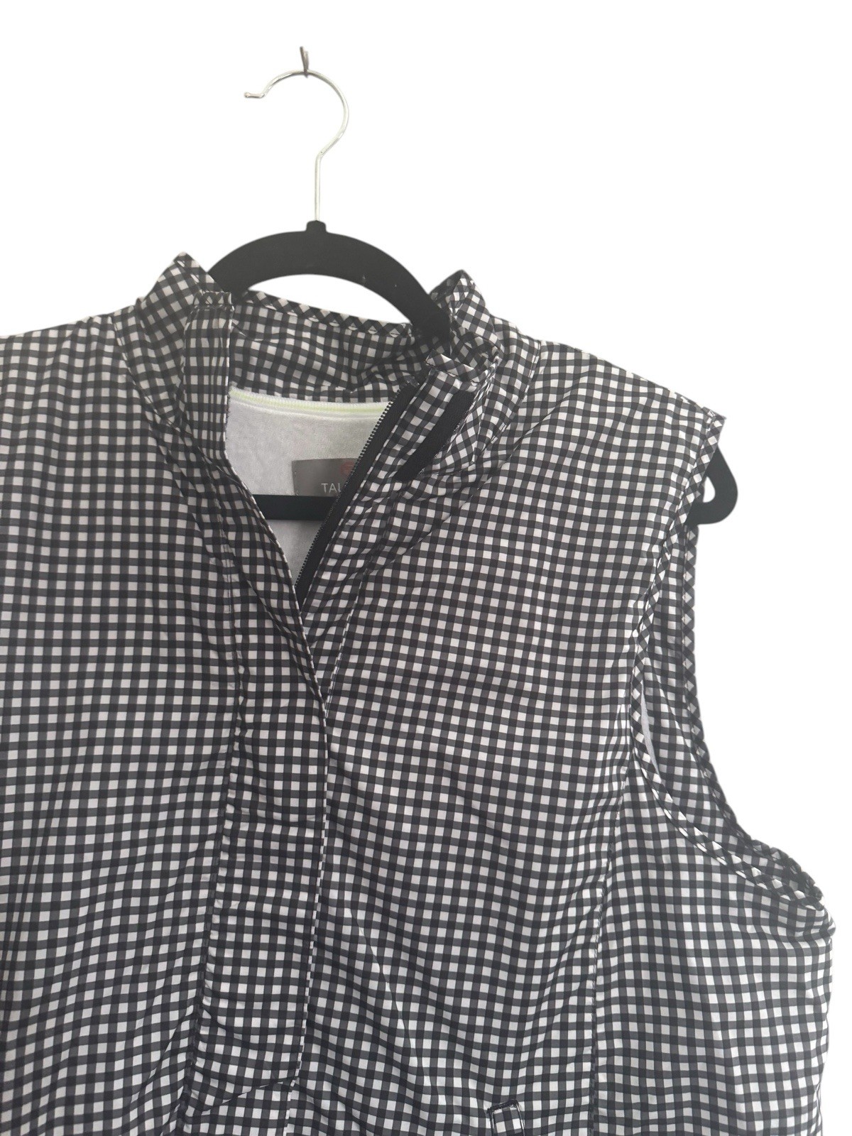 Talbots Large Black Gingham Lightweight Vest Jack… - image 2