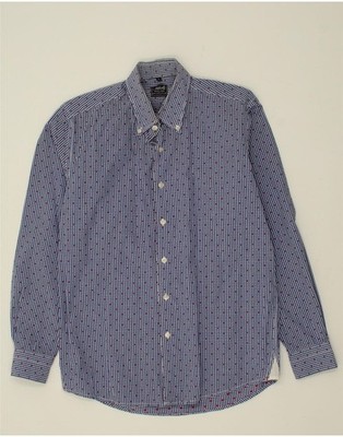 BEST COMPANY Herren Hemd Medium Navy Blau Gingham Baumwolle BE01