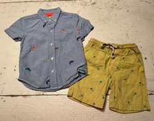 Boys MINI BODEN Size 4-5 Embroidered Outfit
