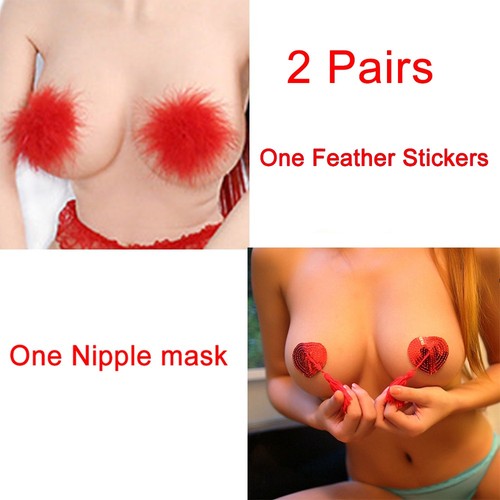 Cytherea sexy paste-Breast Sequin Tassel-Heart-Bra-Nipple-Cover Pasties-Novelty - Picture 9 of 13