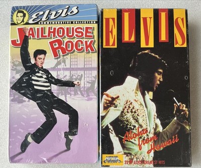 Elvis - Aloha From Hawaii + Jailhouse Rock VHS LOT NEW SEALED w Fraying