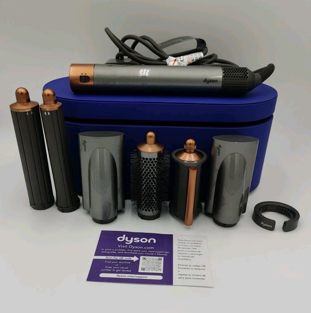 Dyson Airwrap Complete Styler Nickel Copper w/Attachments & Case REFURBISHED!