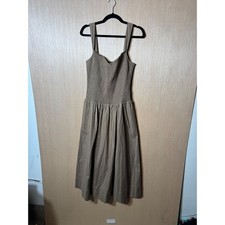 Reformation Brown Smocked Bodice Midi Dress Size 12