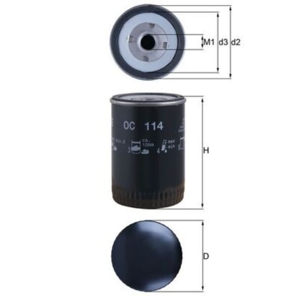 ÖLfilter Mahle OC 114 FüR Renault Opel Chevrolet Hummer 14-image
