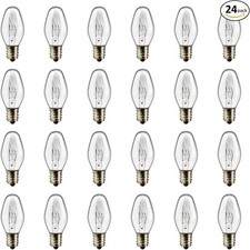 LinMiFo 24 Pack C7 Night Light Bulbs, 15 Watt 15 Watts, Clear