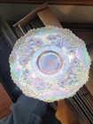 Super Pretty White FENTON Carnival Glass Orange Tree Pattern Plate Trunk Center
