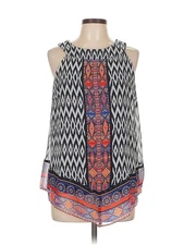 AB Studio Women Blue Sleeveless Blouse L