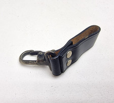 Vintage Black Leather Belt Loop Key Fob Swivel Snap Utility Key Holder