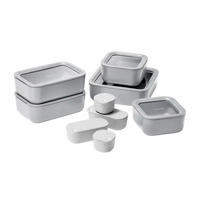 SALE! Caraway Home Ceramic Food Storage Sage Set of 13 pc NEW
