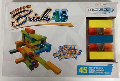 Magz Magnetic Wooden Building Blocks Set - 45 Pieces New In Box