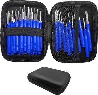41PCS Terminal Removal Tool Kit, Electrical Wire Connector Pin Ext Color: Blue