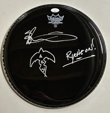 Scott Rockenfield Original Queensryche Drummer Signed Sketched Drumhead JSA COA