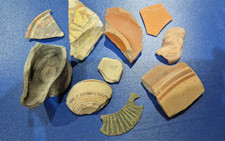 Roman pottery lot included Floor Tile Oil Lamp Samian Ware Terra sigillata Gaul