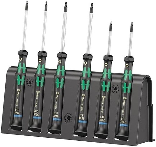 Wera Hexagon screwdriver set and rack for electronic applications 2052/6