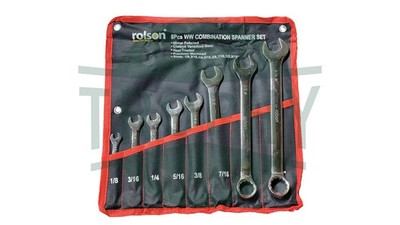 TCC-0387 - Rolson Deluxe Whitworth Combination Spanner Wrench Set Triumph Norton