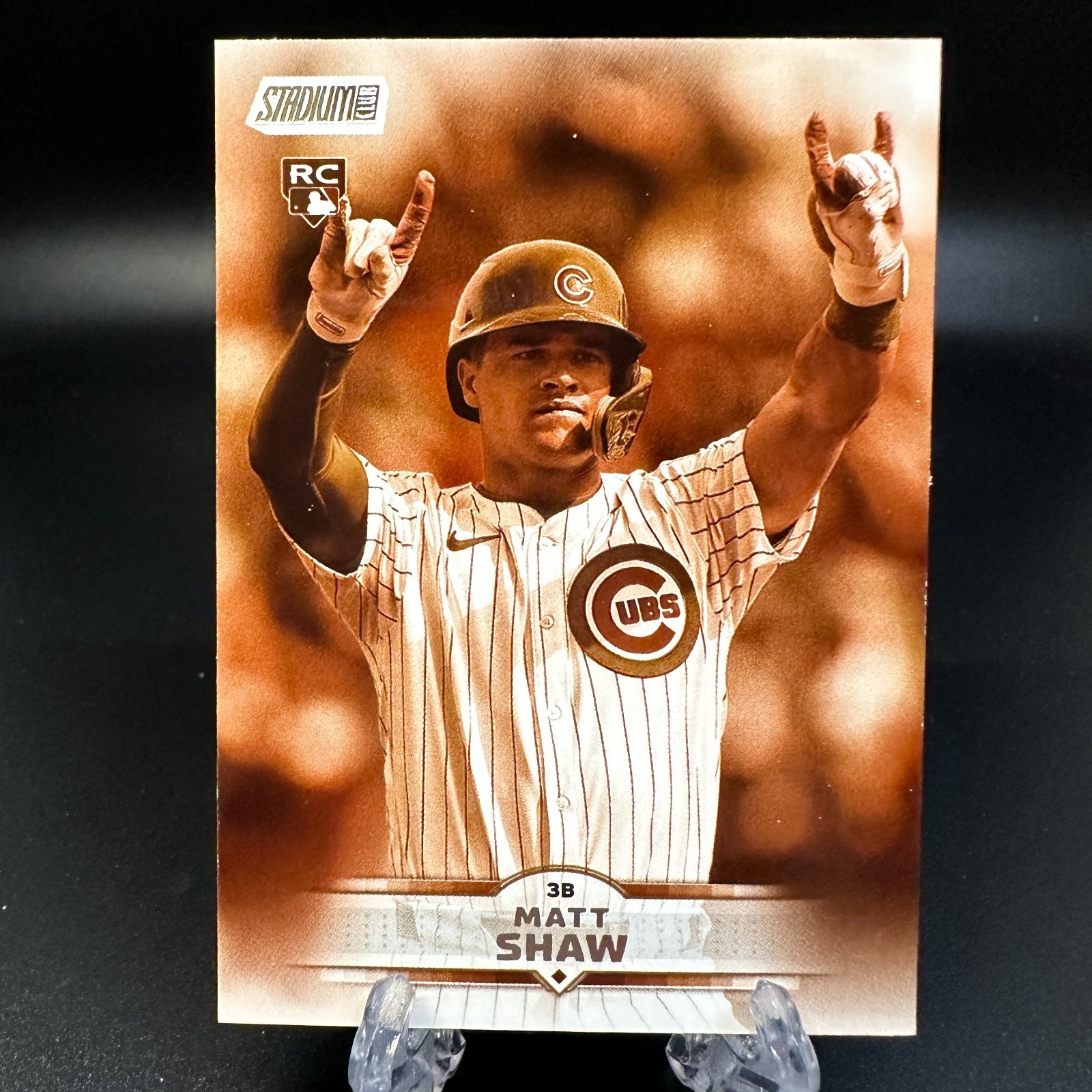 2025 Topps Stadium Club Sepia Matt Shaw Rookie #65 Chicago Cubs