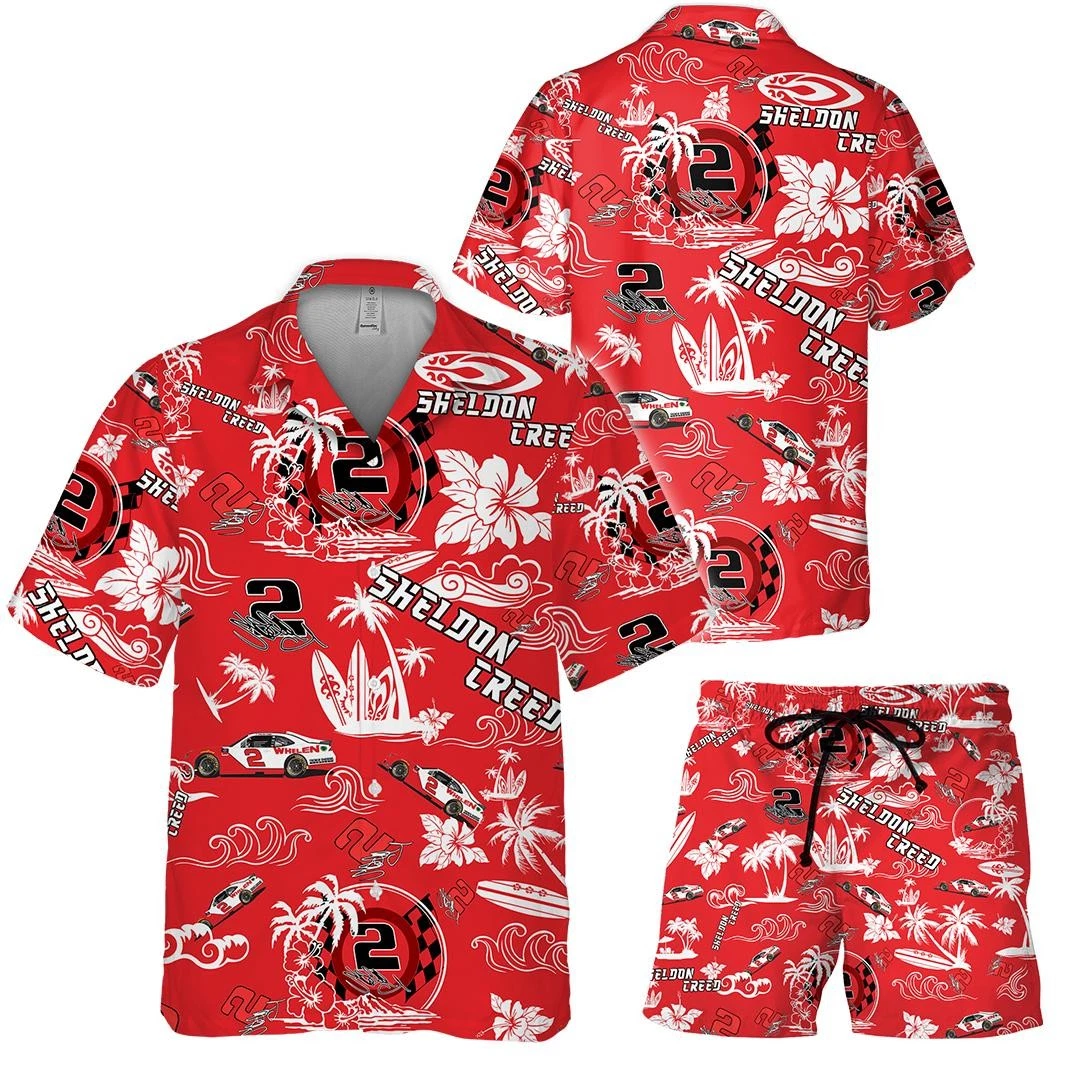Sheldon Creed Nascar Racing Baseball Jersey Button Hawaiian Shirts Short Pants
