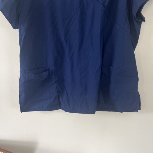 SB Scrubs Navy Blue Scrub Top 2 Pockets Short Sleeve Size Extra Large - Picture 5 of 9