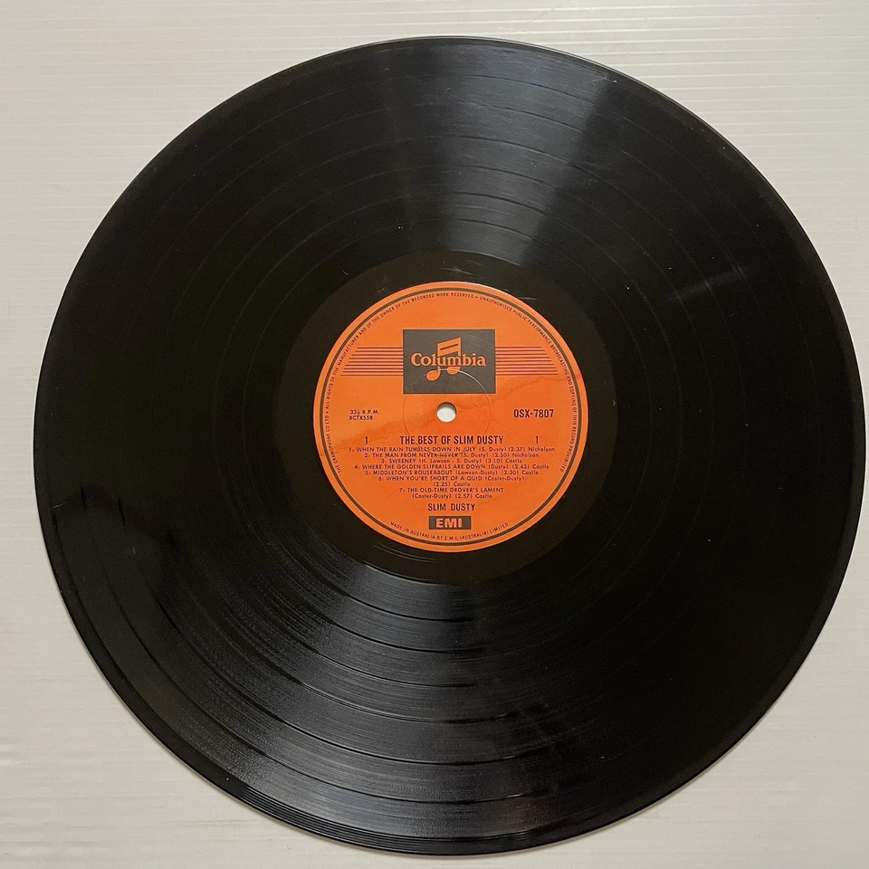 Disco de vinilo Slim Dusty The Best Of 12” 33 rpm OSX-7807 Columbia 1967 mono Foto 3 de 4