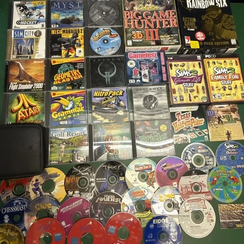 Lot Of 47 Mixed PC CD ROM Games, Quake, Atari, Disney, Star Wars, Star Trek