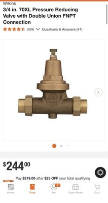 3/4in Zurn Wilkins 70XLDUC Pressure Reducing Valve Double Union