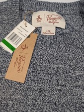 PENGUIN by Munsingwear Men  s Large Gray Crew Neck 100 Cotton Knit Sweater NEW