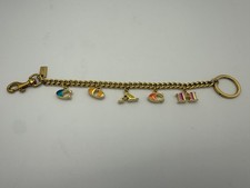 Gold Tone Multi Color Enamel Alphabet Letter Word Key Chain Bag Charm 10 In