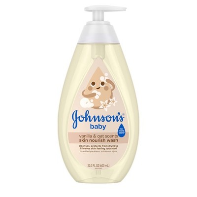 Johnson's Skin Nourishing Moisture Baby Wash, Vanilla 20.3 Fl Oz (Pack of 1) 