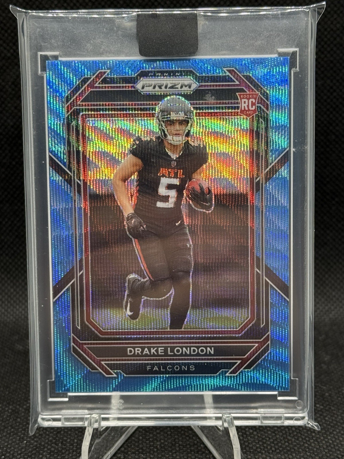 2022 Panini Prizm - Rookies Drake London #308 Blue Wave Prizm /199 (RC)
