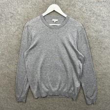 Reiss Jumper Mens Large Grey Harry Wool Blend Crew Neck Pullover Knit Slim Fit