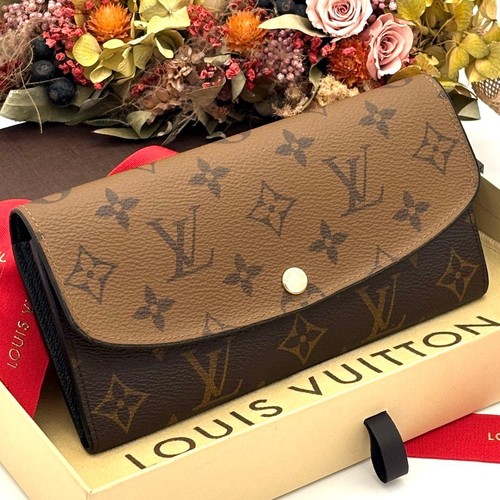 Louis Vuitton Long Wallet Monogram Reverse Portefeuille Emily with Box
