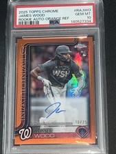 2025 Topps Chrome JAMES WOOD Rookie True Orange Refractor Auto /25 PSA 10 RC