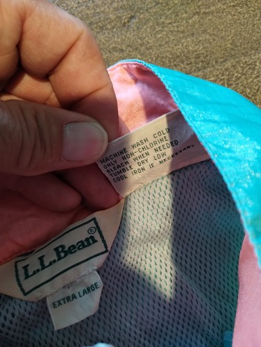 Giacca antipioggia LL Bean ventilata XL 1/2 zip tasca pullover giacca a vento colorata - Foto 5 di 12
