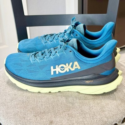 Hoka One One Shoes Mens 10D Blue Mach 4 Road Running Sneakers Outdoor Comfort