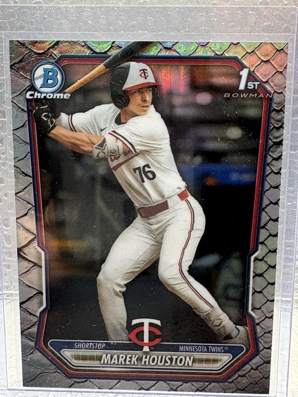 Marek Houston 2026 Bowman Chrome 1st Bowman Reptilian Refractor Twins