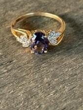 3.65 Ct Oval Cut Tanzanite Women's Unique Engagement Ring 14K Yellow Gold