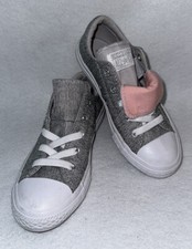 Converse Girls Youth All Star Low Gray Pink Shoes Sz 1