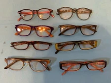 Lot of 8 Pcs Women’s Eyeglass Frames Various Brands and Colors, Patterns 