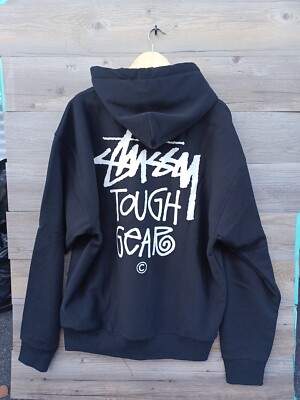Stussy Tough Gear Hoodie Mens XXL Black New #0170 | eBay