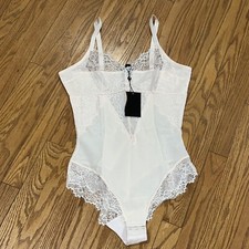 Pinsy Sculpting Lace Shapesuit Shapewear Bodysuit Whisper Pink Sz 1X 98 Blush