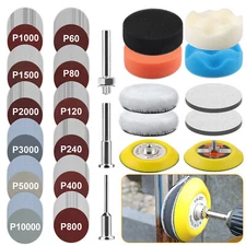 133 pcs Sanding Disc 3 Inch Wet Dry Hook Loop Sandpaper Polishing Pads for Drill