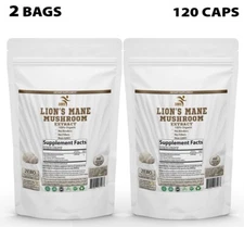Lion’s Mane Cognition Support Organic Mushroom 50% Poly 120 Veggie Capsules