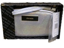 Steve Madden Clutch Wristlet Purse Rainbow White Pink Iridescent NEW
